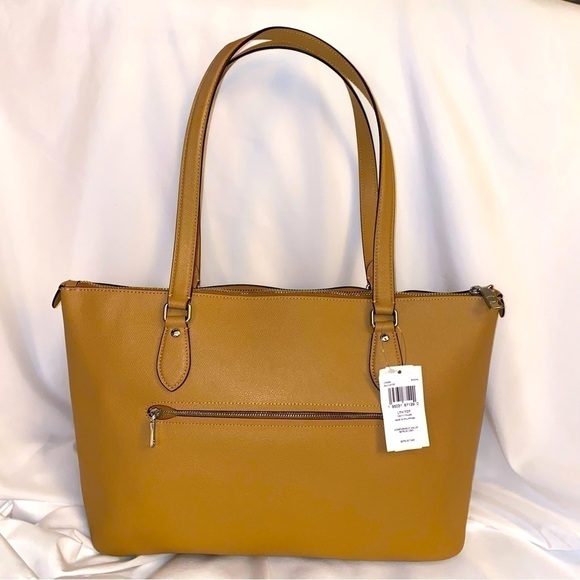 Coach Leather Tote Brand New/w Tags 15” Top Zipper Leather Bag in Latte Color - Picture 2 of 16